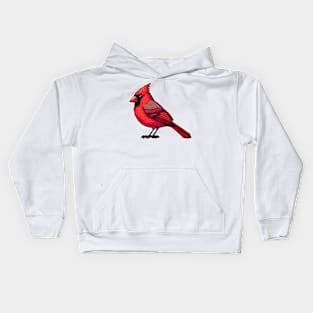 Cardinal Bird Pixel Kids Hoodie